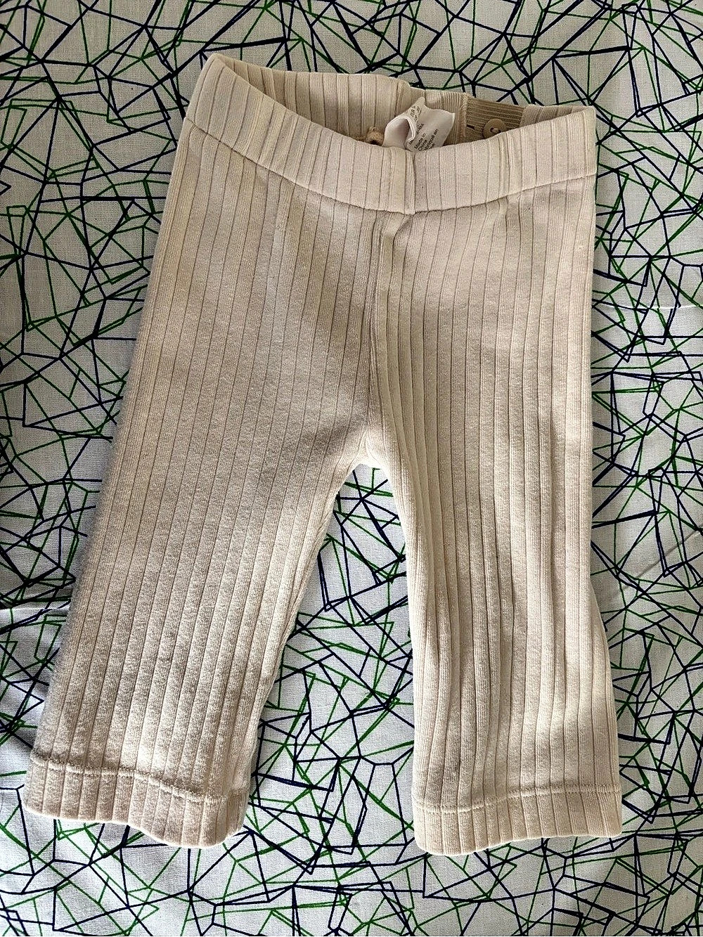 H&M Ribbed Pants in Cream